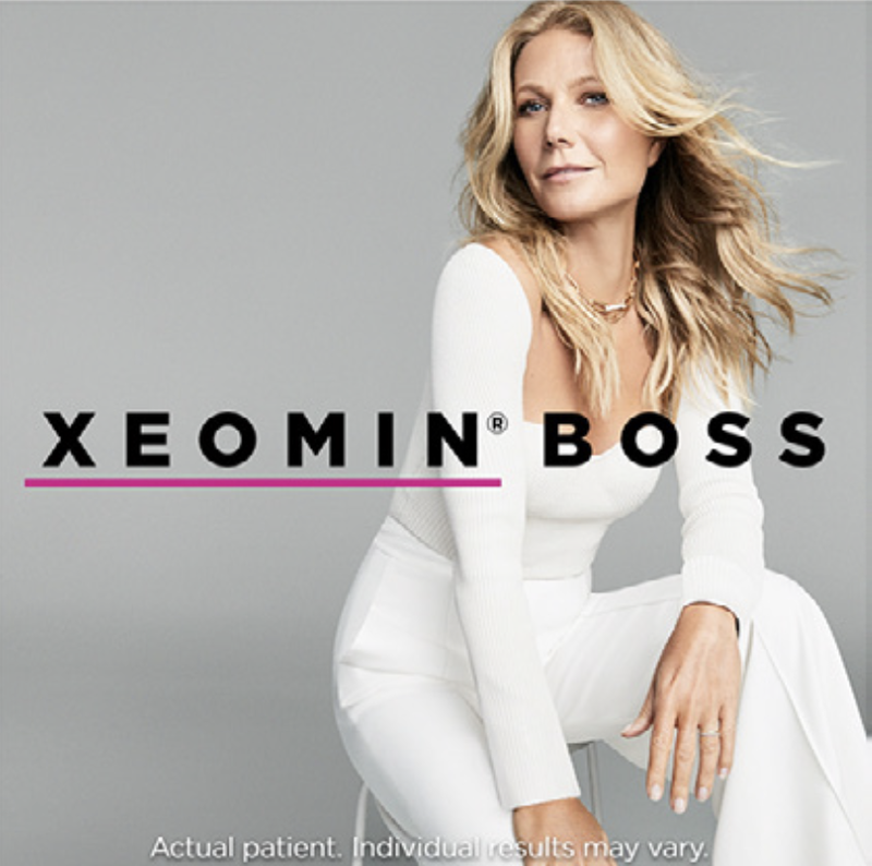 Xeomin Boss graphic featuring Gwyneth Paltrow