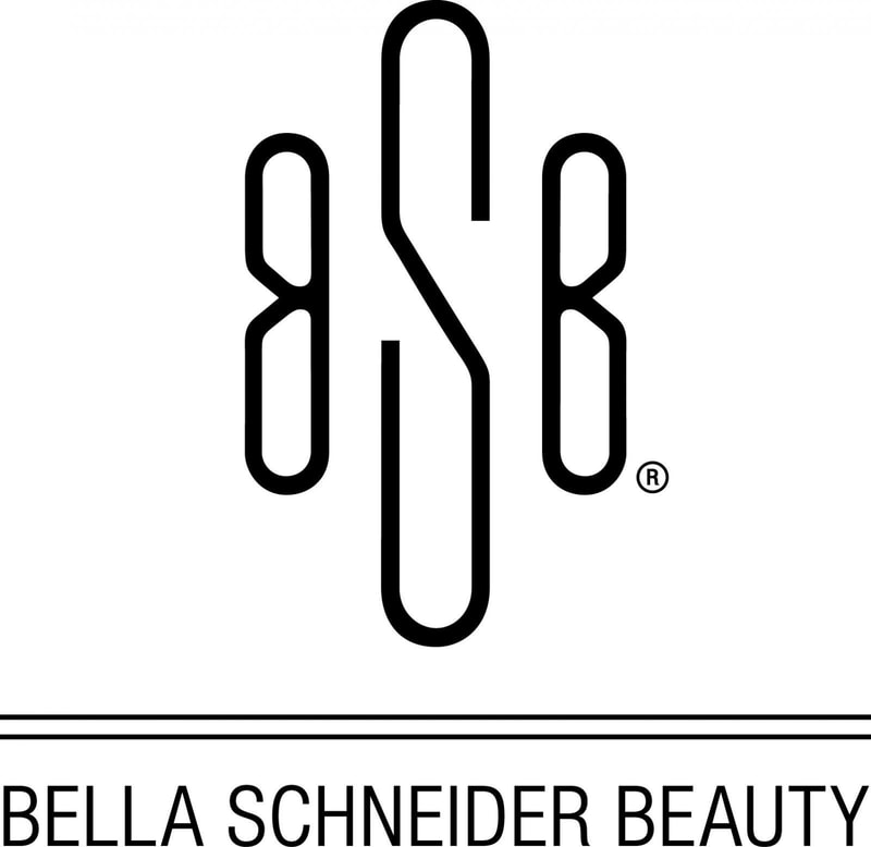 Bella Schneider Beauty logo in black against a white background with a registered trademark in the lower left.
